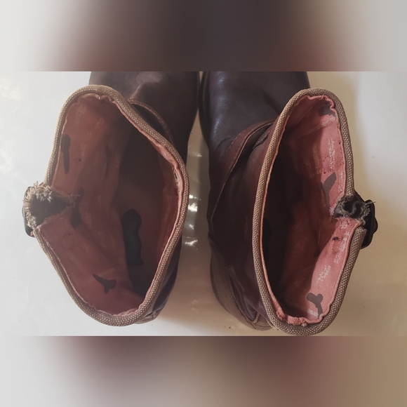 London Underground Y2K Vintage Rust Brown Ankle Boots Buckle - Picture 7 of 10